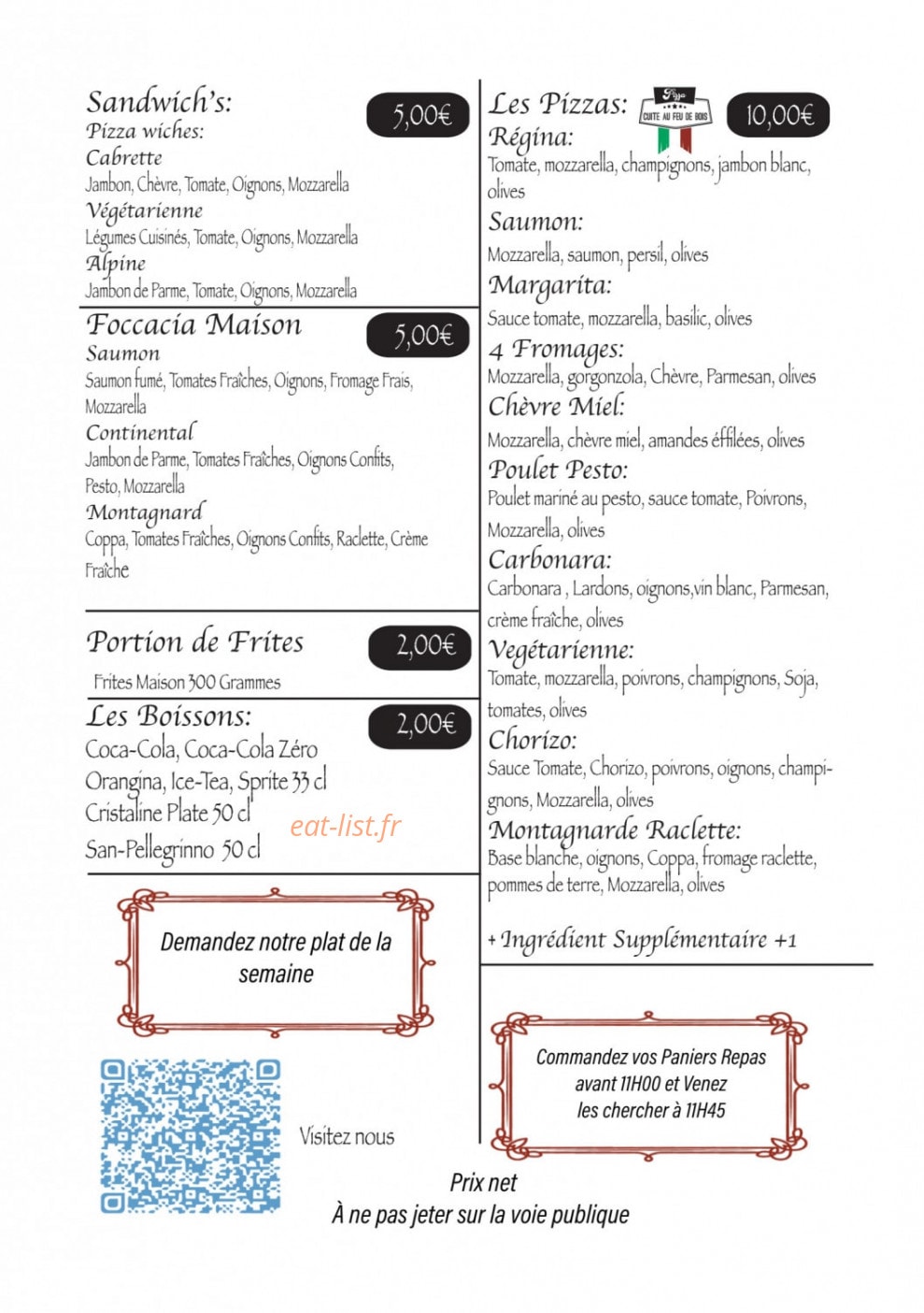 La Tavolina — carte page 2