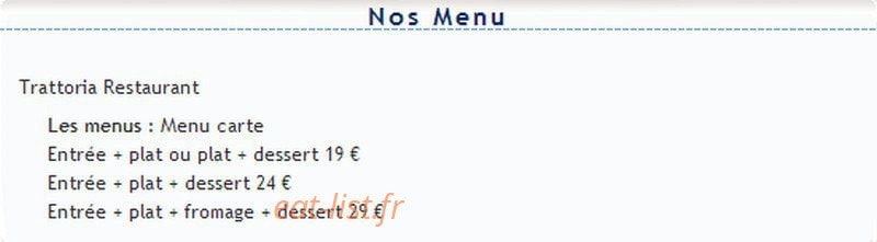 La Trattoria — carte page 3