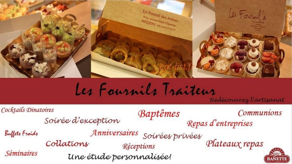 Carte et menu de Le Fournil des Arènes à Beziers — Les services traiteurs