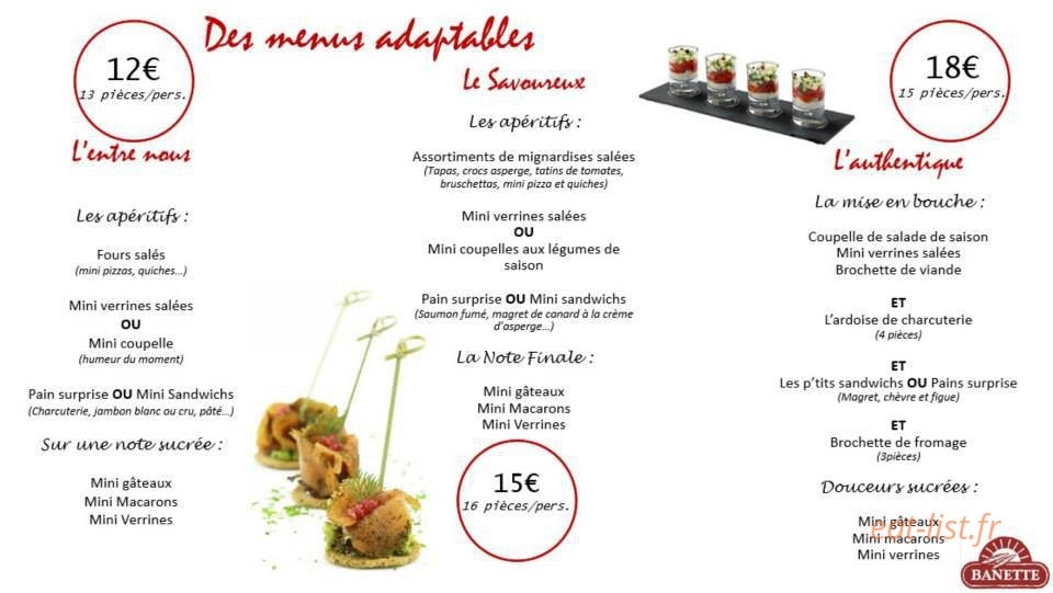 Carte et menu de Le Fournil des Arènes à Beziers — Les menus adaptables