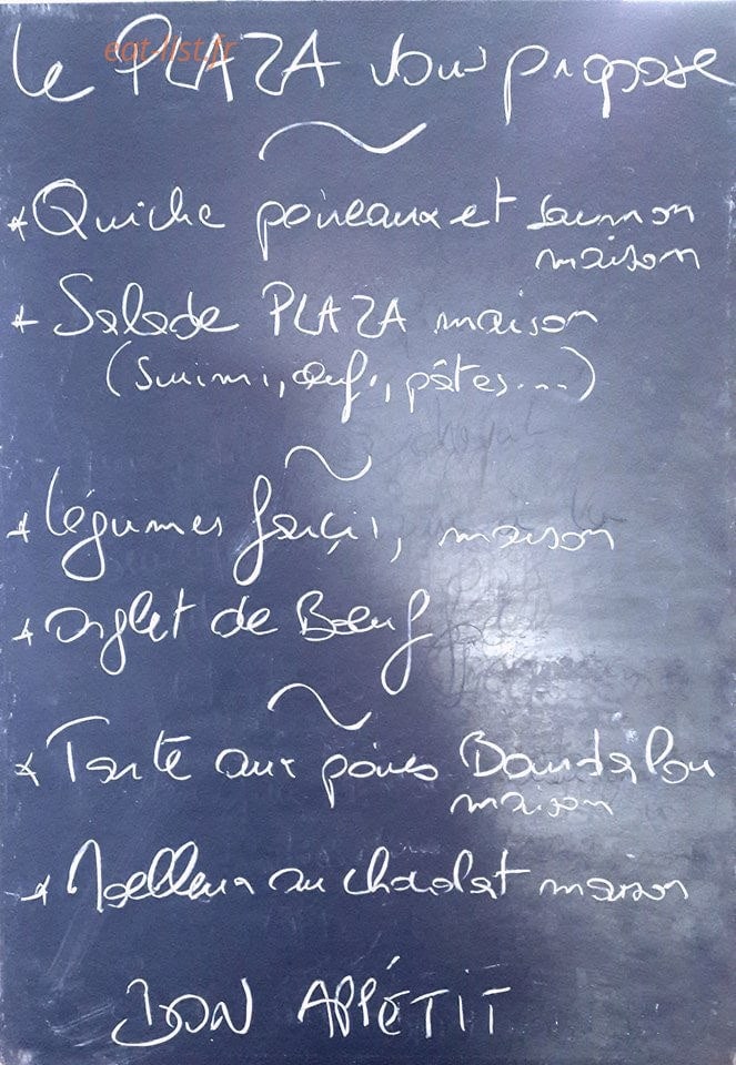 Le Plaza — carte page 1