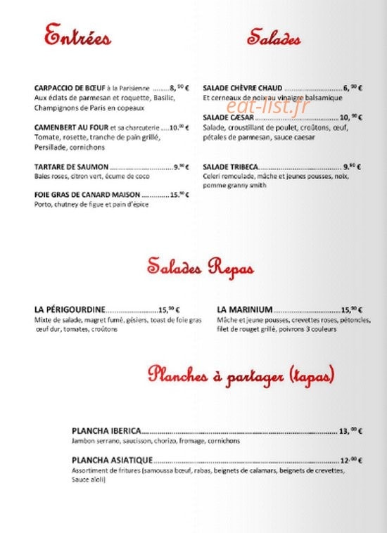 Le tribeca — carte page 2