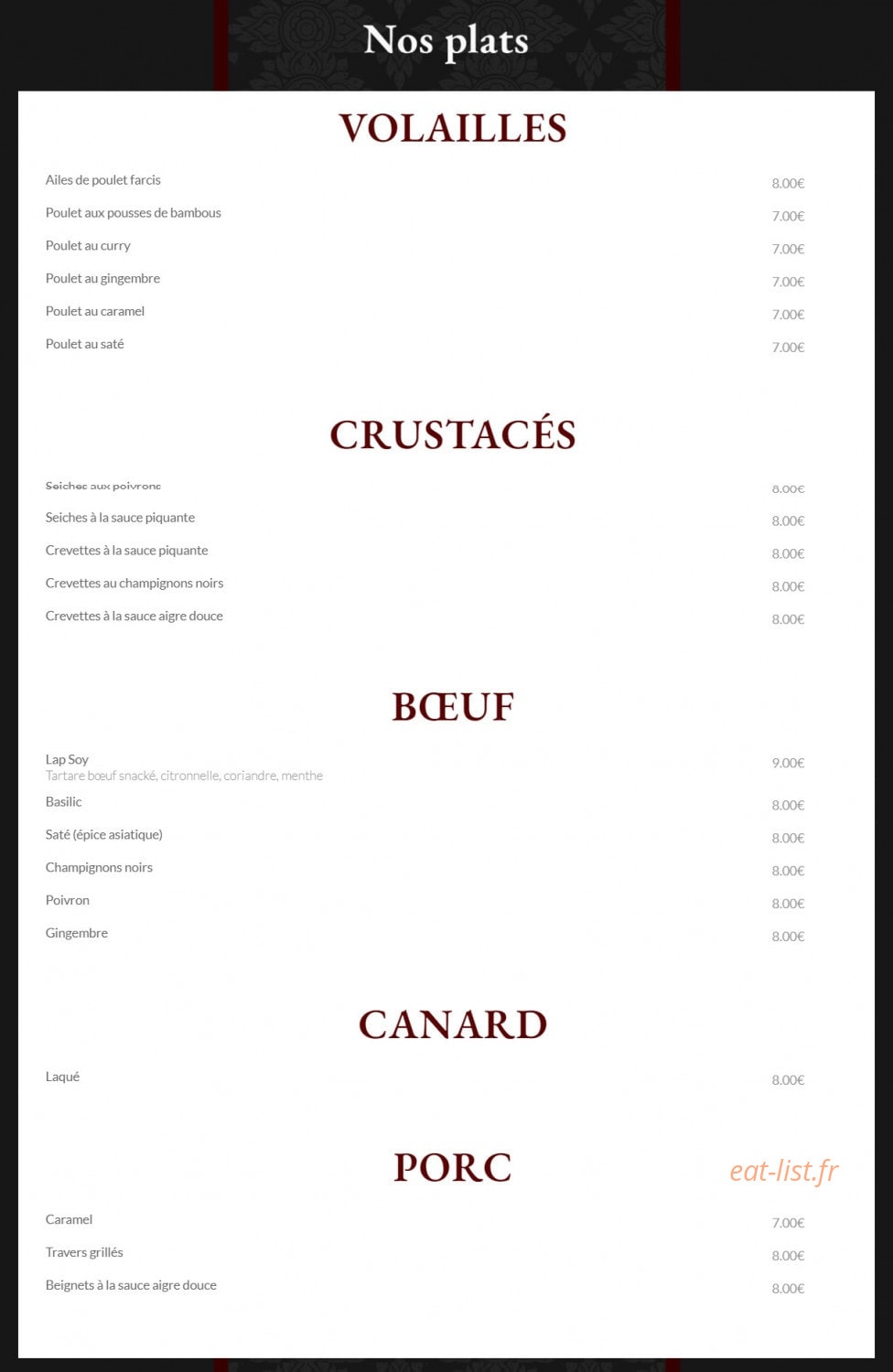 O Lao's — carte page 2