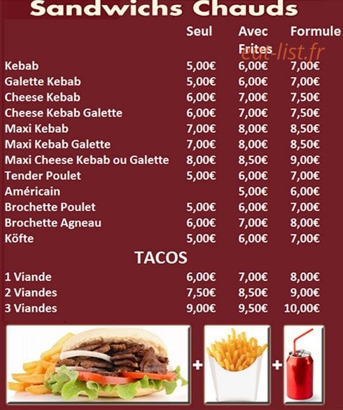 Oh Mon Resto — carte page 1