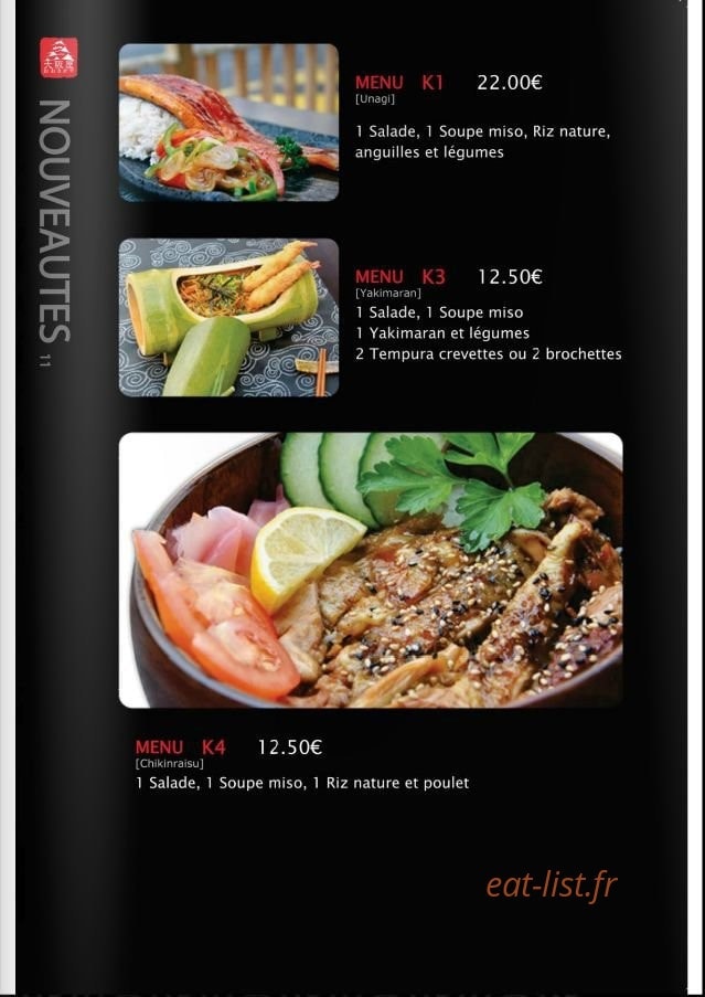 Osakaya — carte page 11