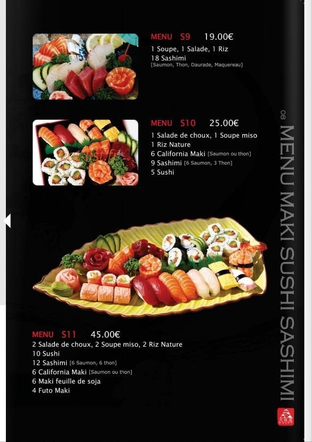 Osakaya — carte page 8