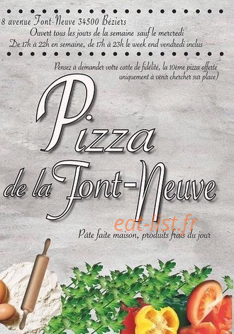 Pizza de la Font Neuve — carte page 1