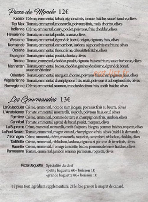 Pizza de la Font Neuve — carte page 2