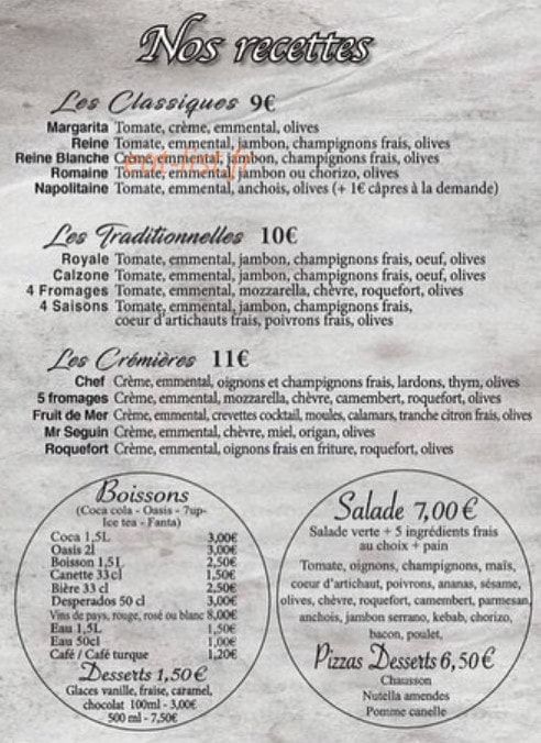 Pizza de la Font Neuve — carte page 3