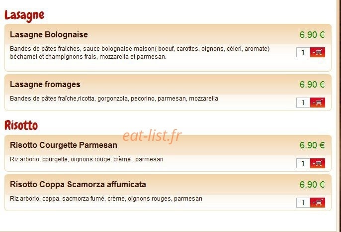 Pizza Pizza Pasta — carte page 3