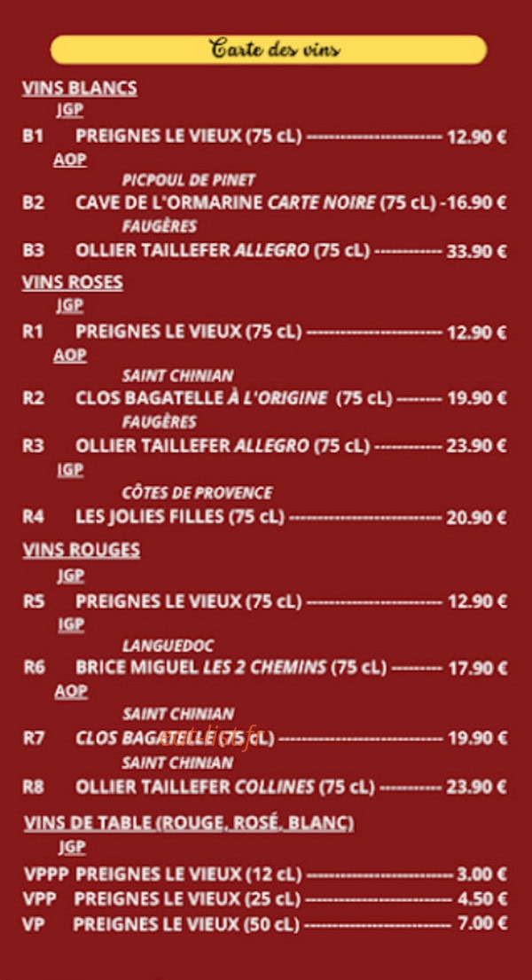 Saveurs d'Asie — carte page 10
