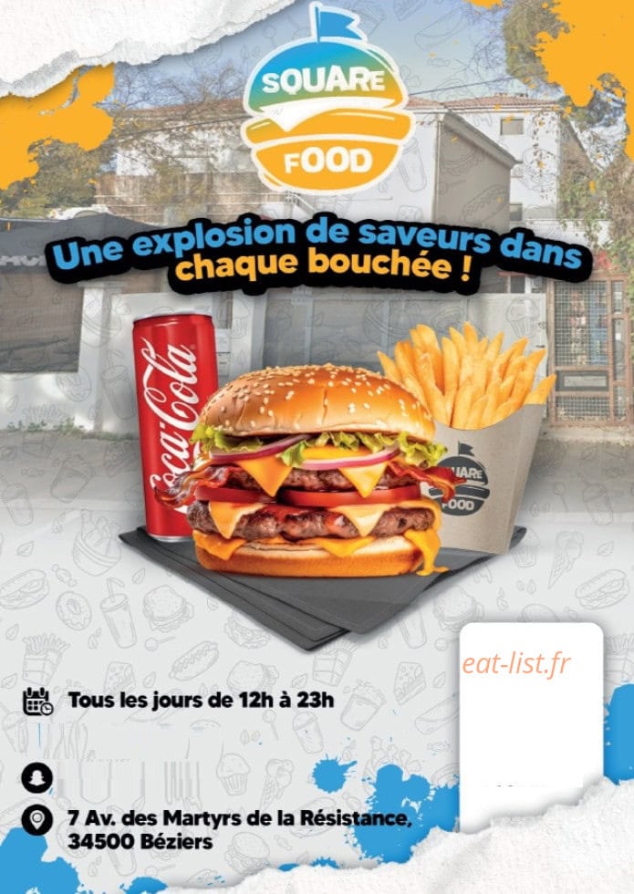 Square Food — carte page 1