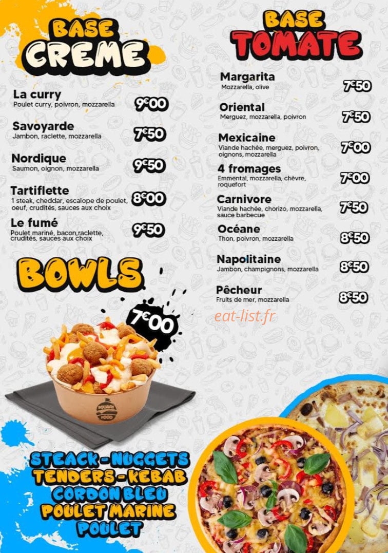Square Food — carte page 4