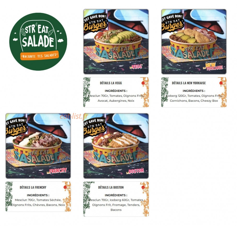 Str'eat Burger — carte page 7