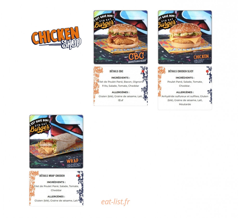 Str'eat Burger — carte page 4