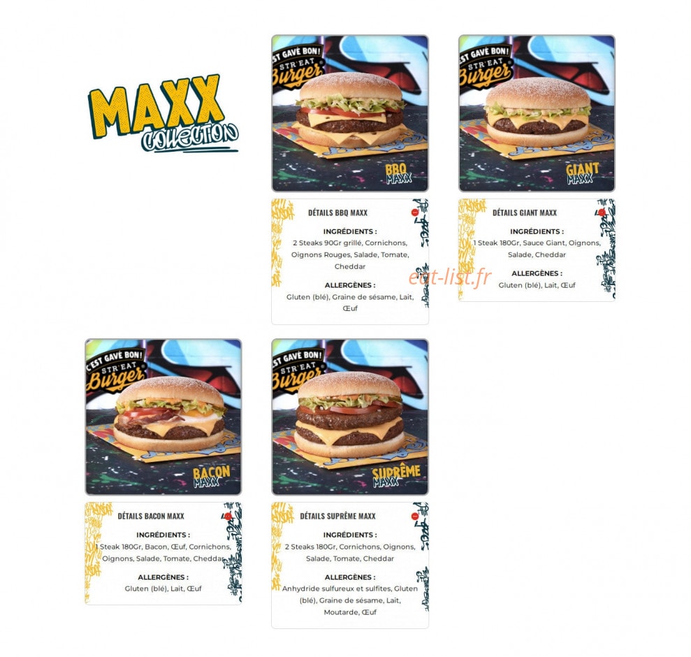 Str'eat Burger — carte page 2