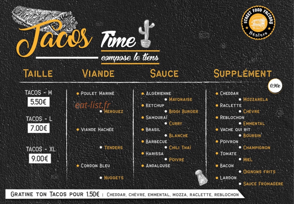 Street Food Factory — carte page 3