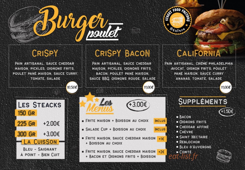 Street Food Factory — carte page 1