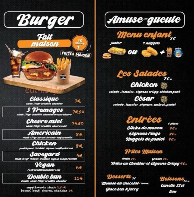 The Tacos & Burger — carte page 2