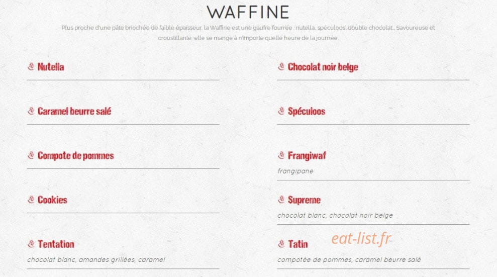 Waffle factory — carte page 3