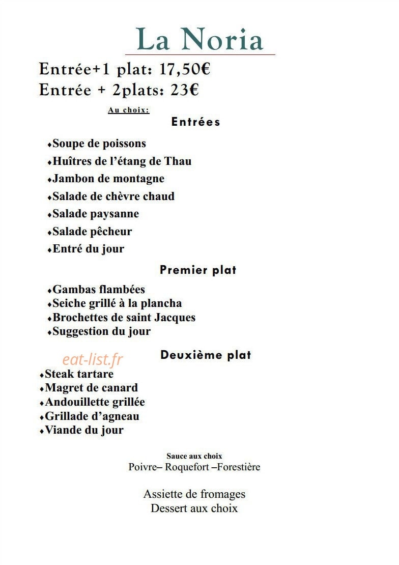 Restaurant La Noria — carte page 4