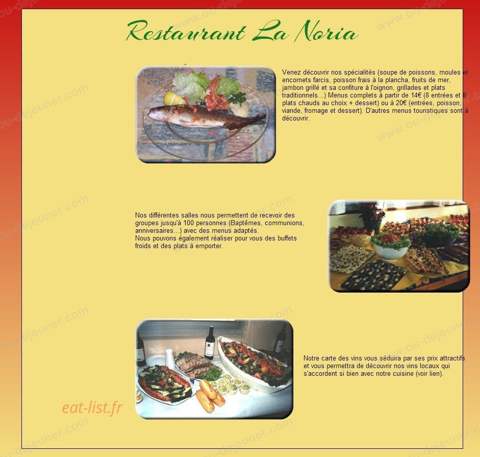 Restaurant La Noria — carte page 2