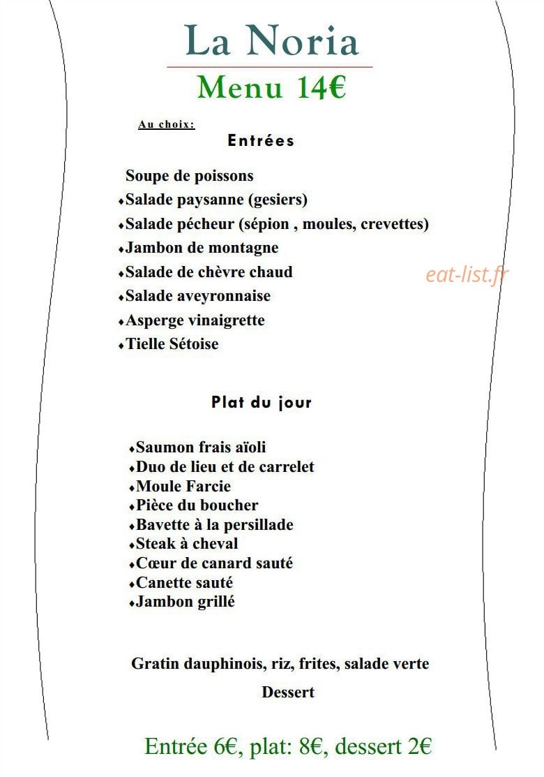 Restaurant La Noria — carte page 3