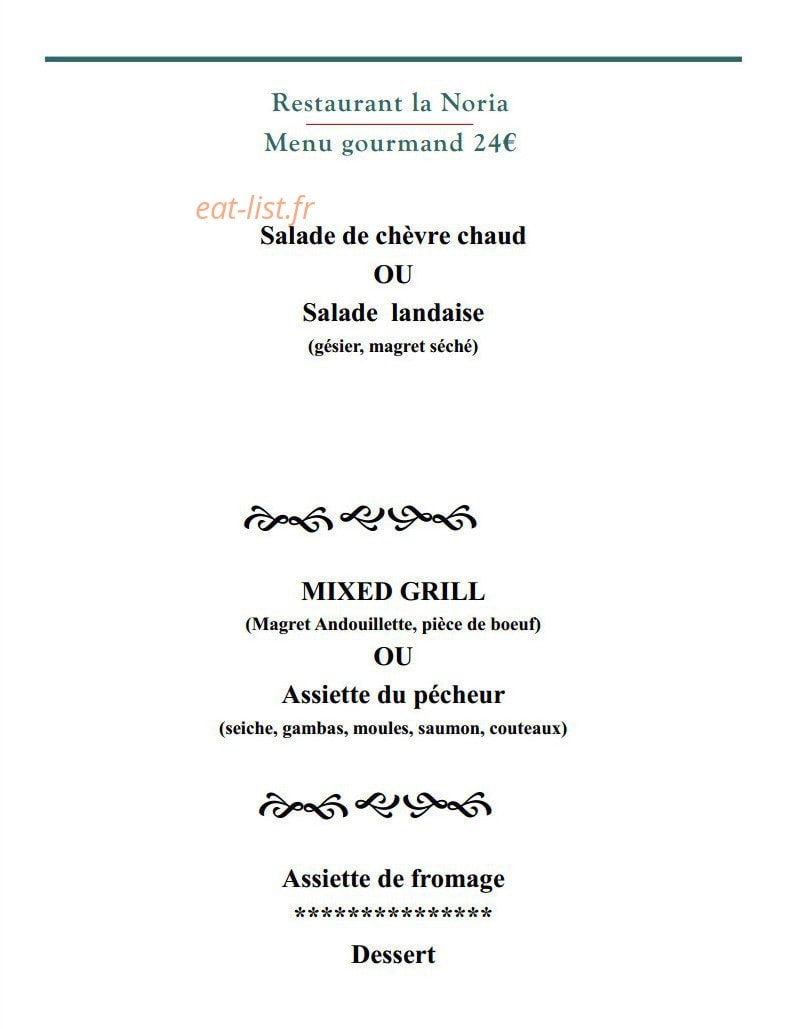 Restaurant La Noria — carte page 5