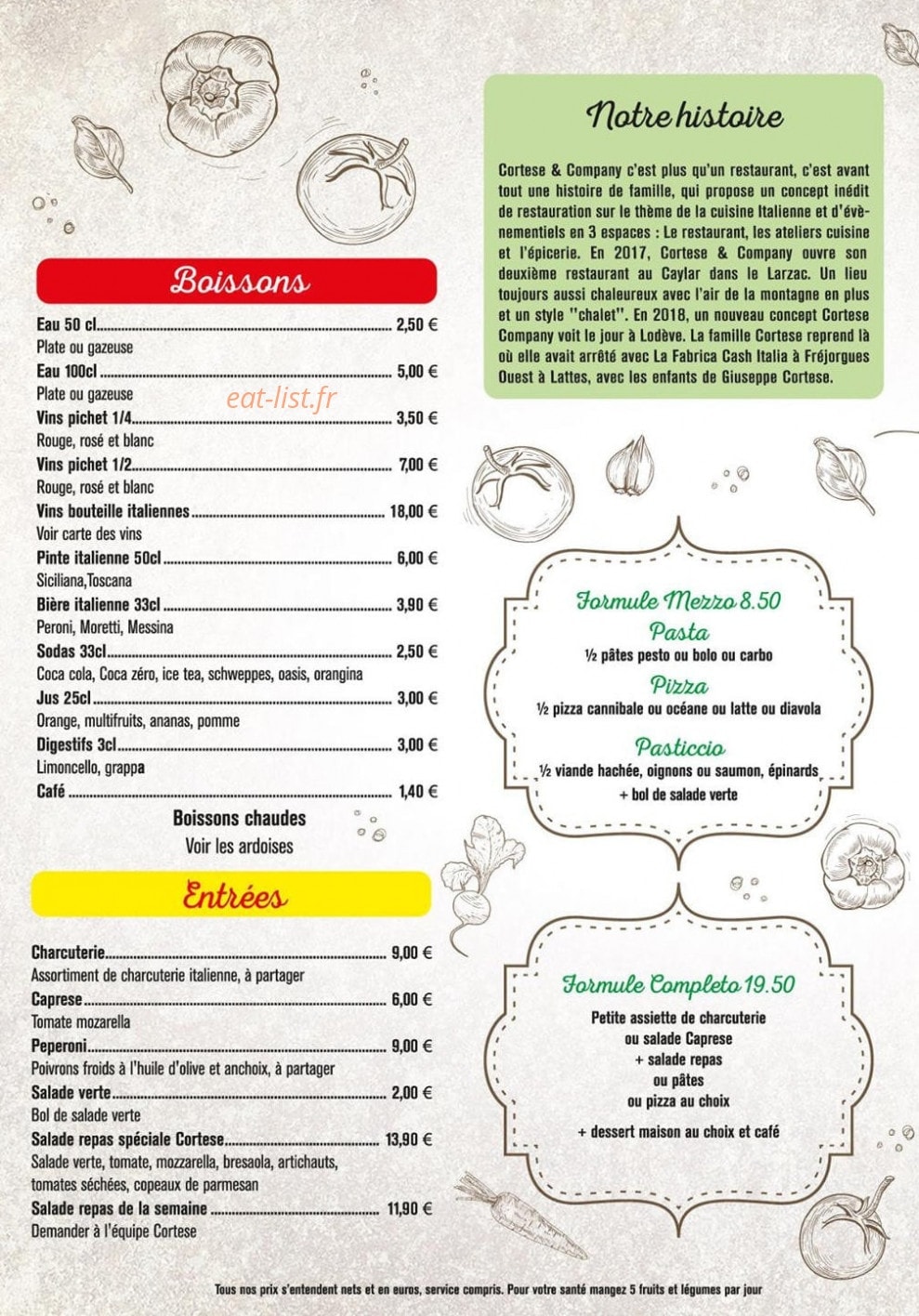 Restaurant Cortese Le Caylar — carte page 2