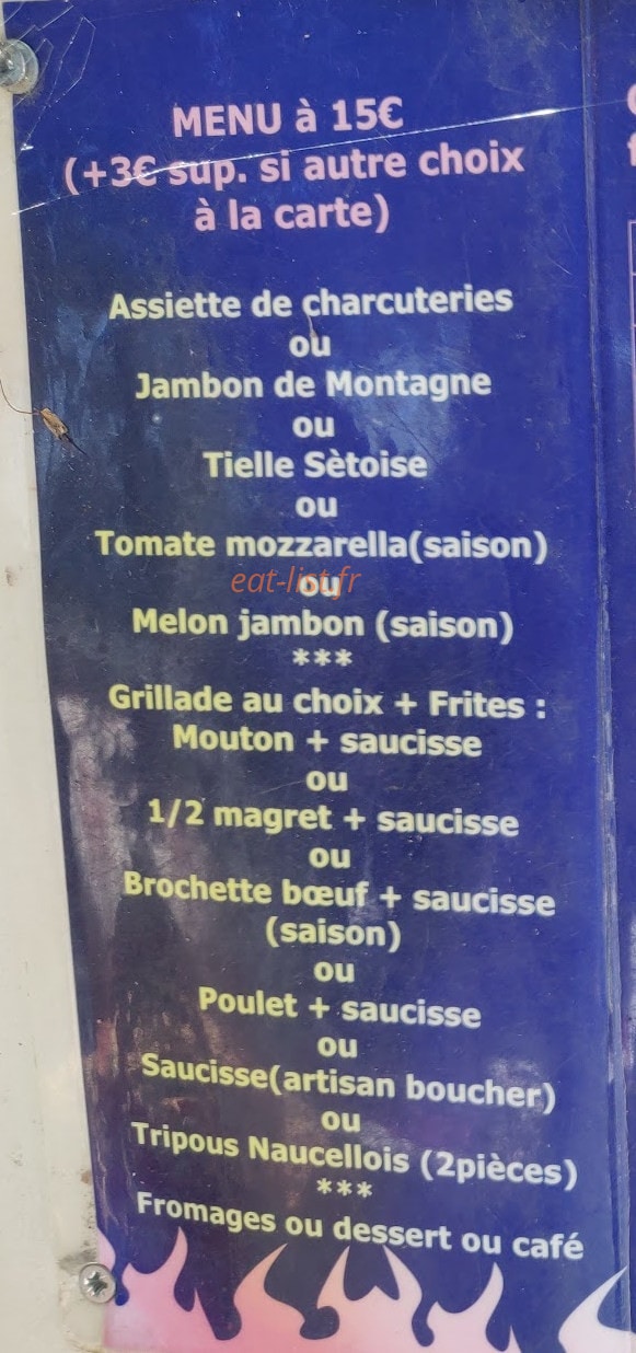 Carte et menu de Les Tilleuls à Saint Maurice Navacelles — Menu à15€