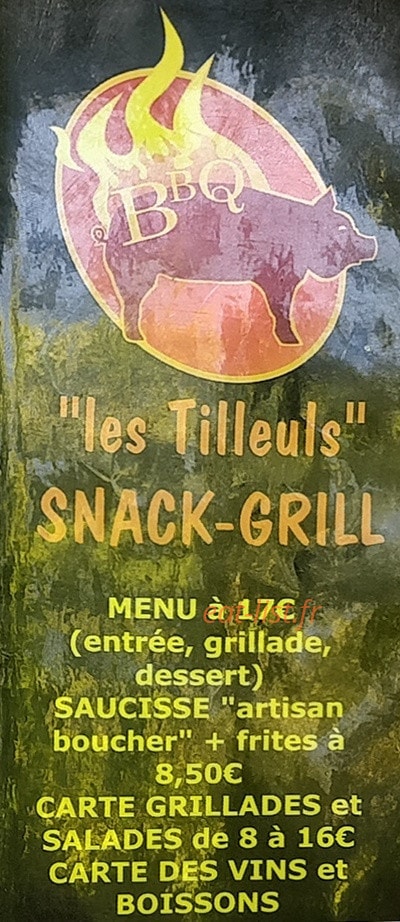 Carte et menu de Les Tilleuls à Saint Maurice Navacelles — menu à 17€