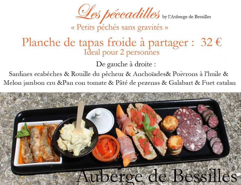 Auberge de bessilles — carte page 1