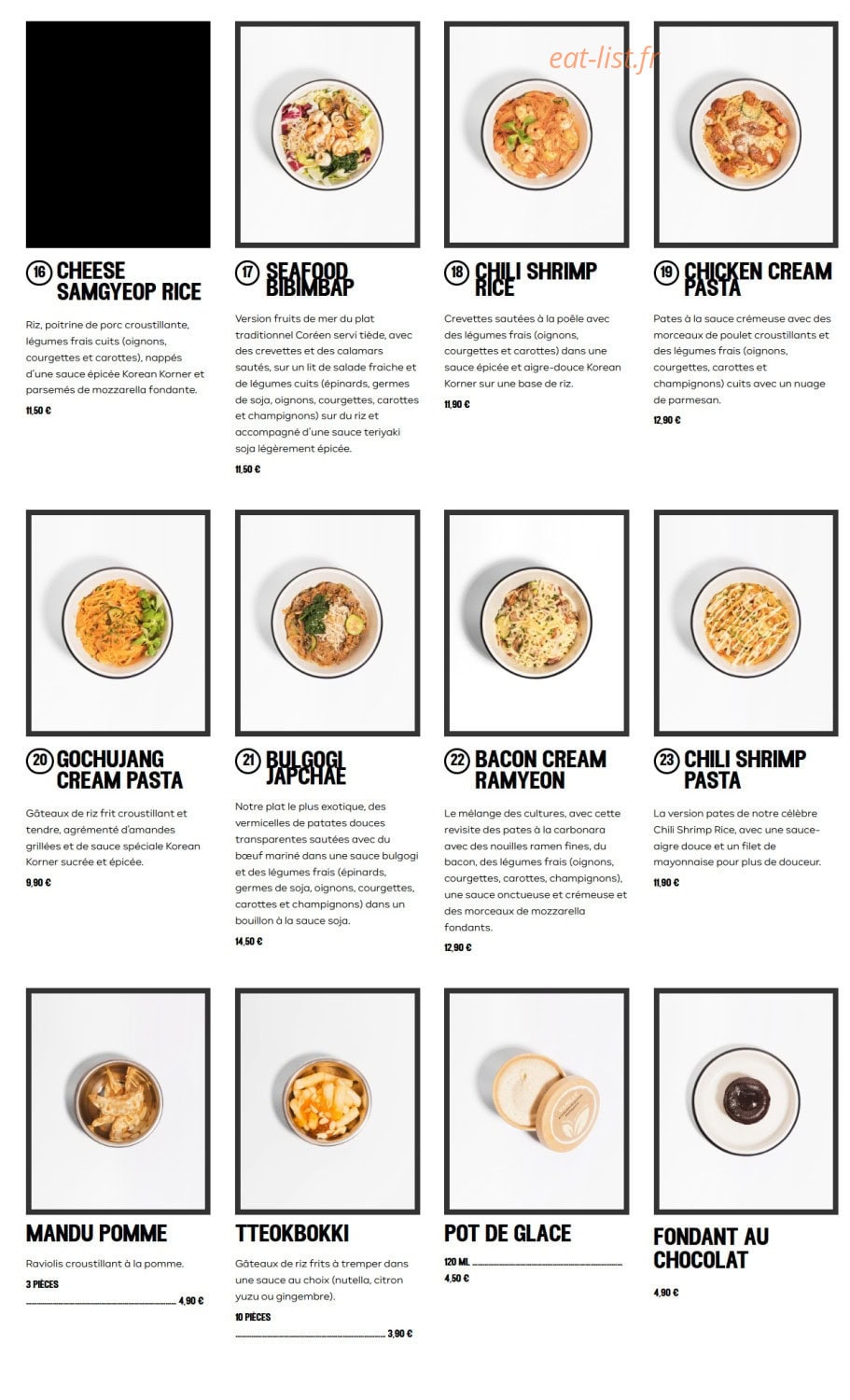 korean korner — carte page 3