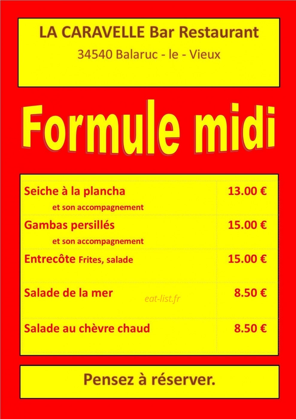 La Caravelle — carte page 2