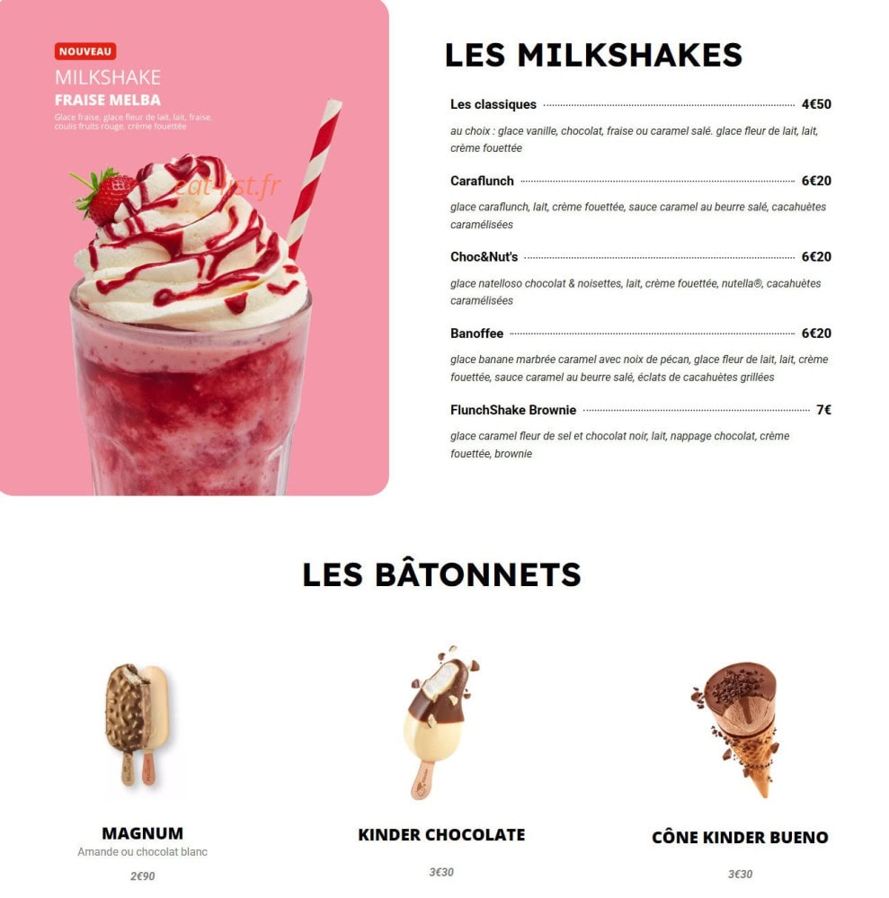 Restaurant Flunch — carte page 9