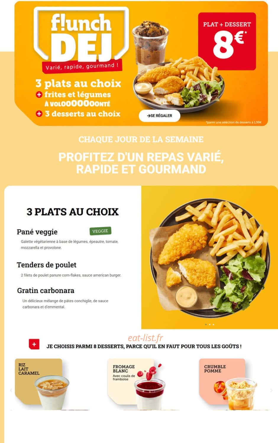 Restaurant Flunch — carte page 4