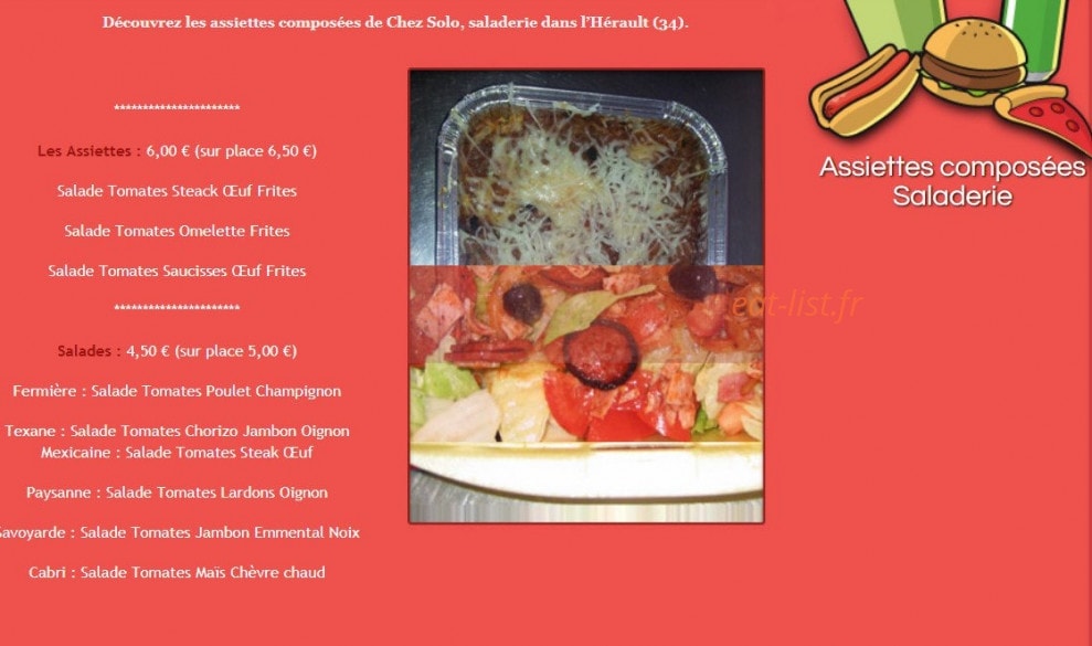 Chez Solo — carte page 3