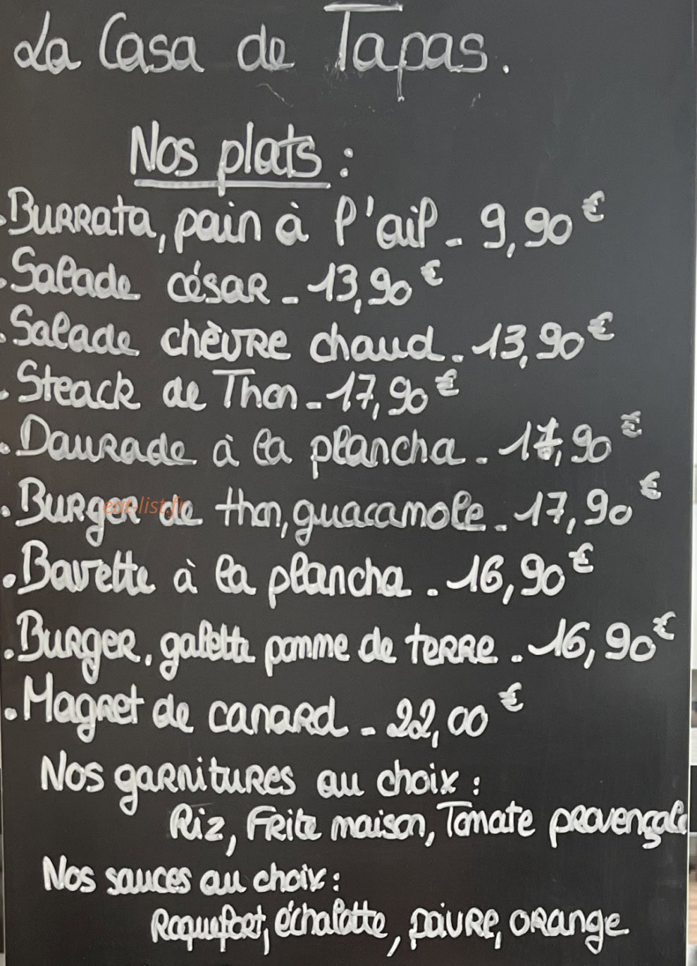 La Casa de Tapas — carte page 1
