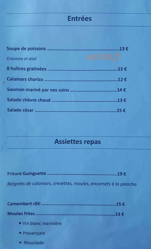 La Guinguette — carte page 1