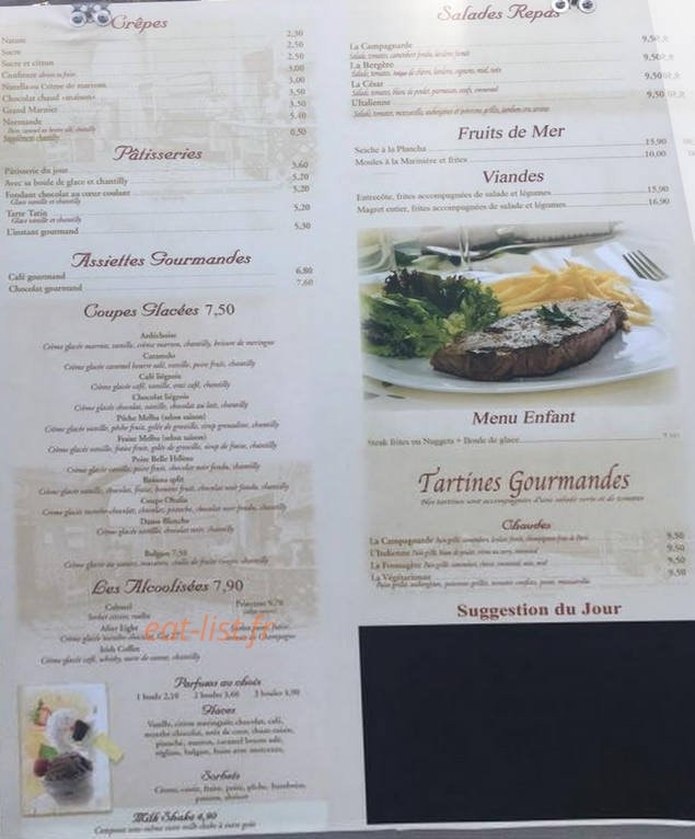 Le Café des bains — carte page 1