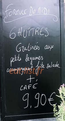 Carte et menu de Les trucs à Mamy à Balaruc les Bains — La formule midi