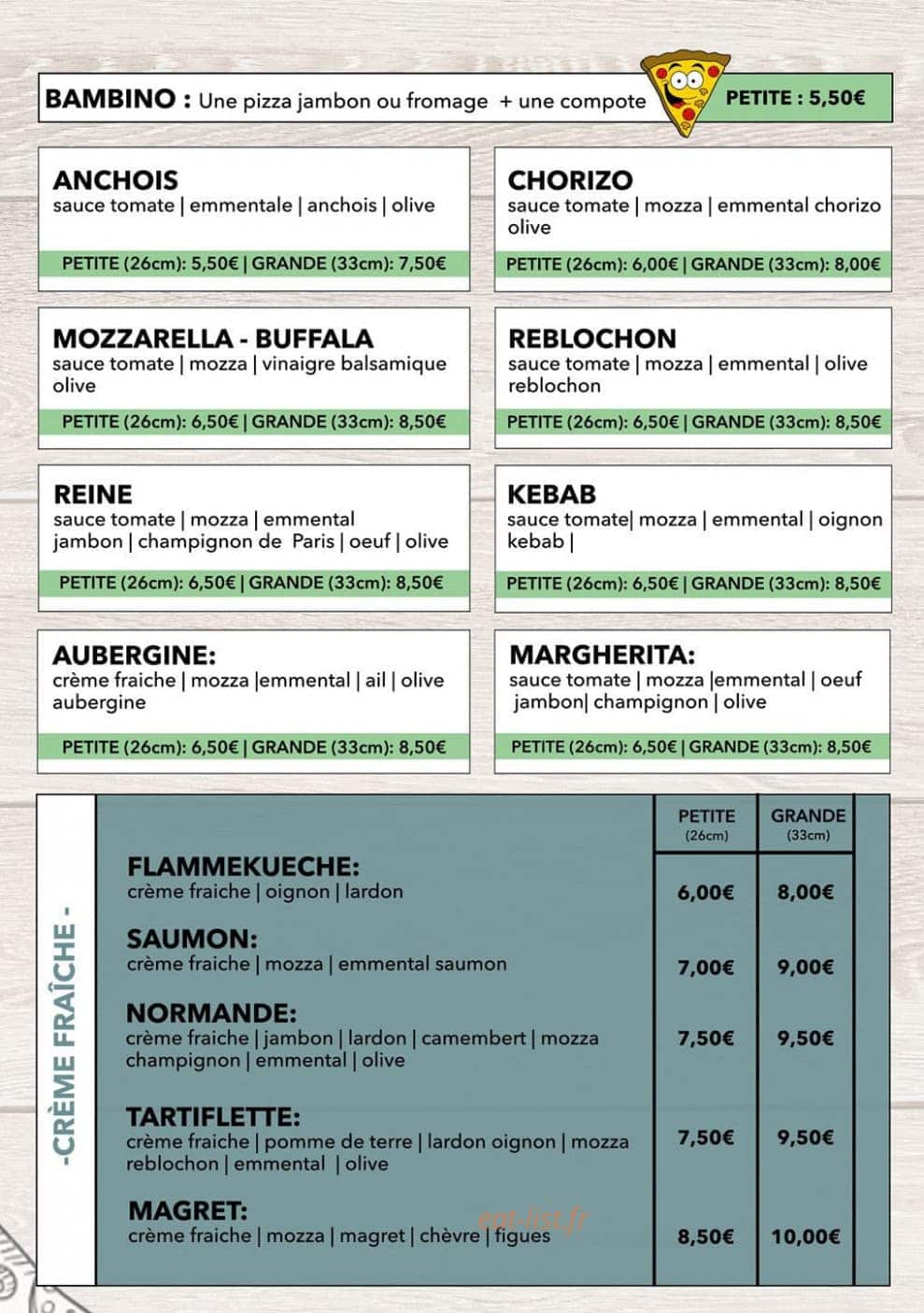 Phanou Pizza — carte page 3