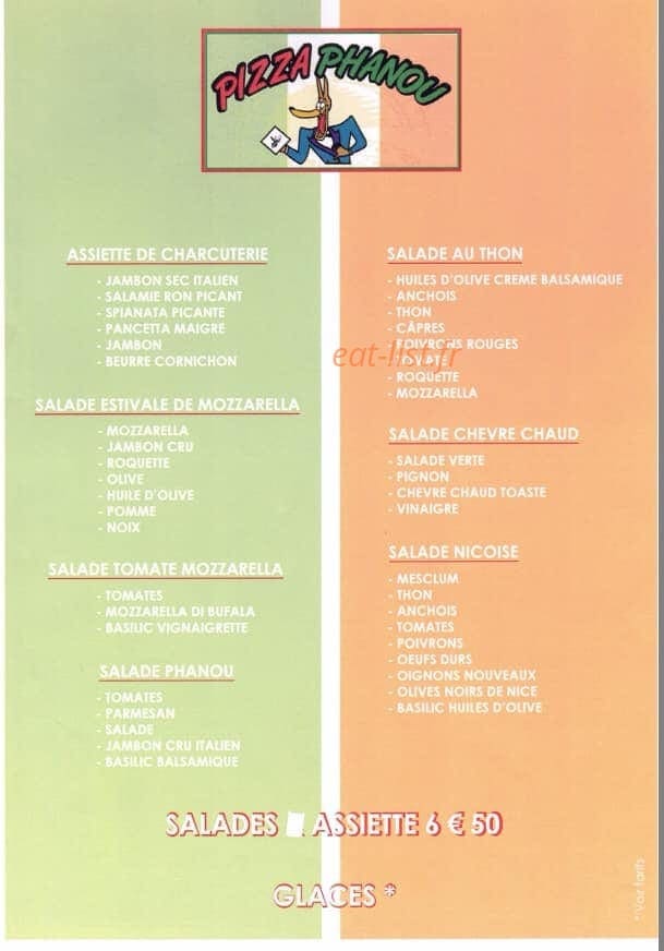 Phanou Pizza — carte page 6