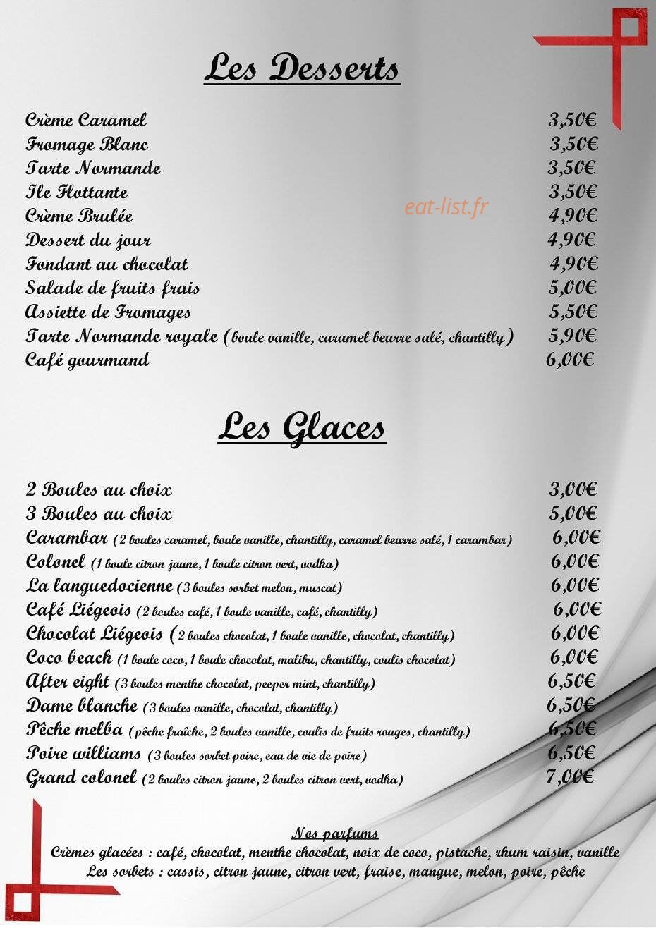 L'Auberge des Ripailleurs — carte page 2