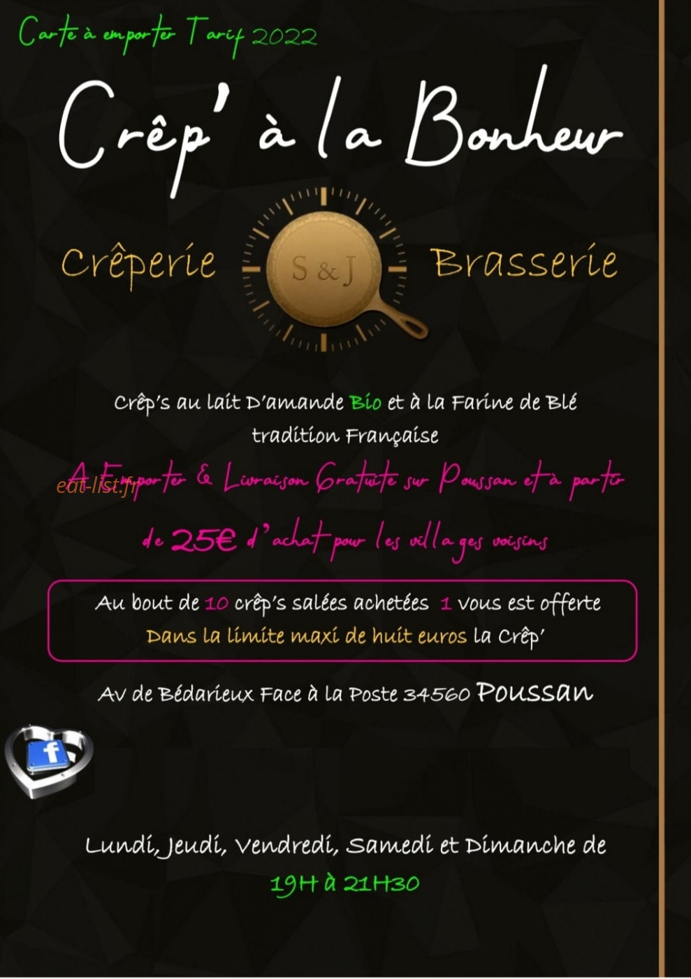 Crêp' à la Bonheur — carte page 1