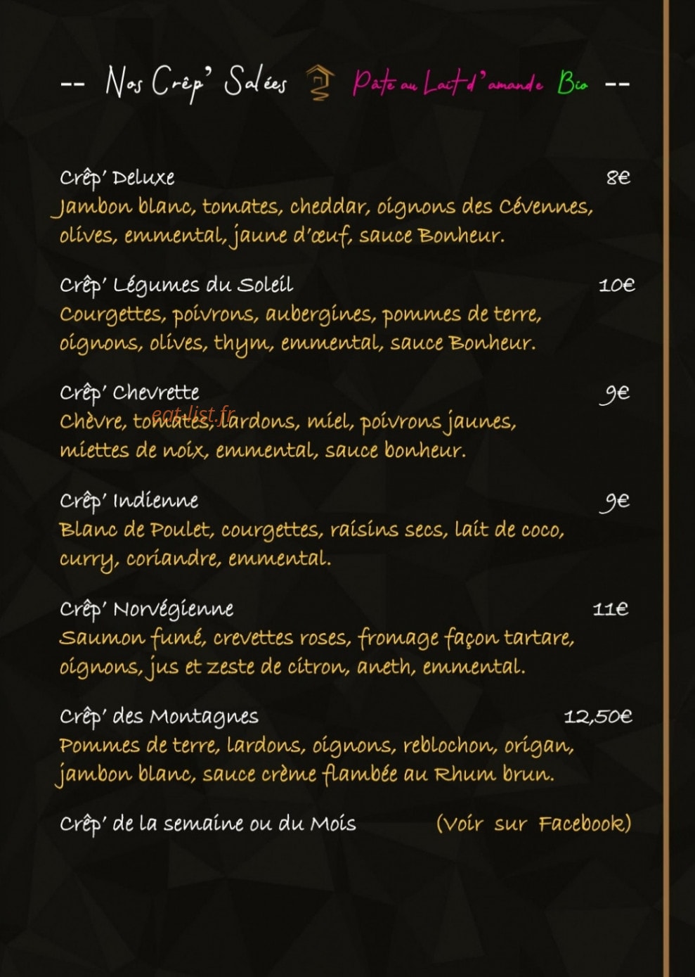 Crêp' à la Bonheur — carte page 2