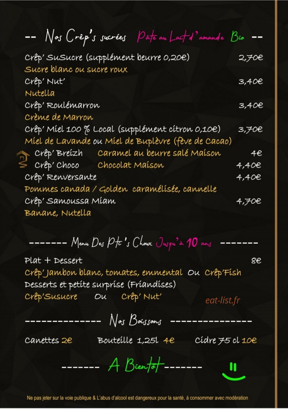 Crêp' à la Bonheur — carte page 4