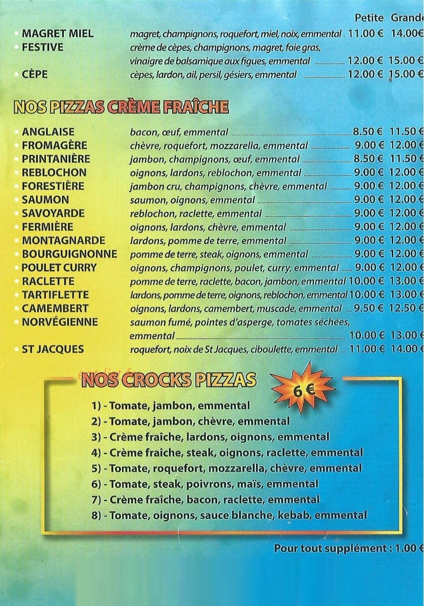 Crock Pizza — carte page 2