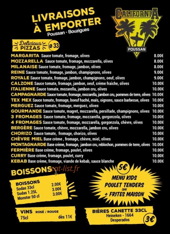 Le california — carte page 1
