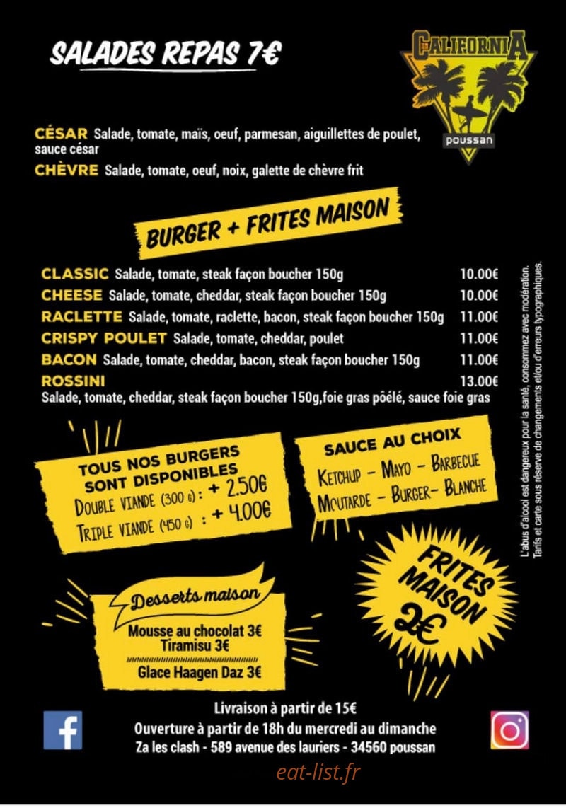 Le california — carte page 2